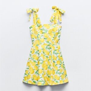 Zara linen lemon dress